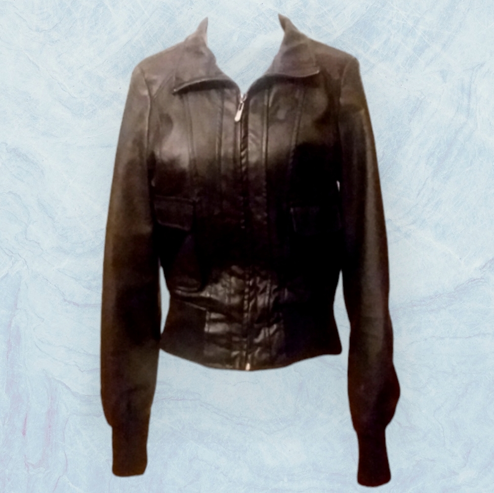 APOLLO Outer Wear -- y2k faux leather jacket